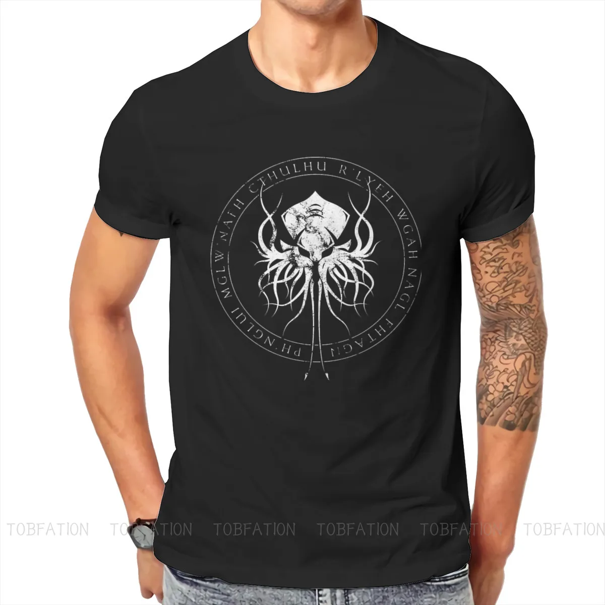 Футболка Cthulhu Mythos Sigil в стиле Харадзюку Готическая футболка высокого качества
