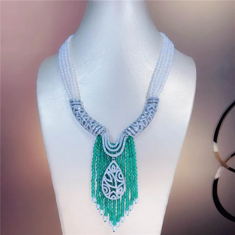 Hand knotted luxury multilayer natural 3-4mm white freshwater pearl necklace micro inlay zircon accessories fashion jewelry
Hand knotted luxury multilayer natural 3-4mm white freshwater pearl necklace micro inlay zircon accessories fashion jewelry