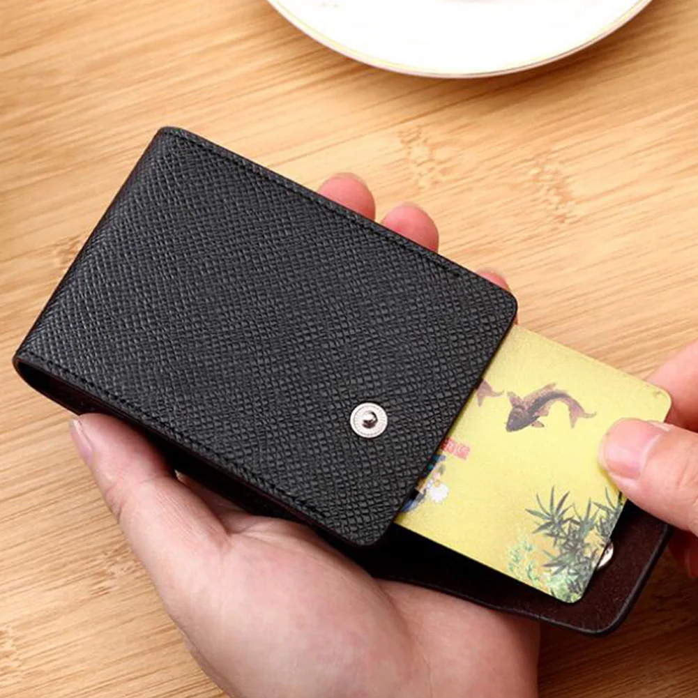 Fashion Unisex PU leather Business ID Credit Card Wallet Holder Solid Button Open Name Cards Case Pocket Organizer 9 Card Slots 
Fashion Unisex PU leather Business ID Credit Card Wallet Holder Solid Button Open Name Cards Case Pocket Organizer 9 Card Slots