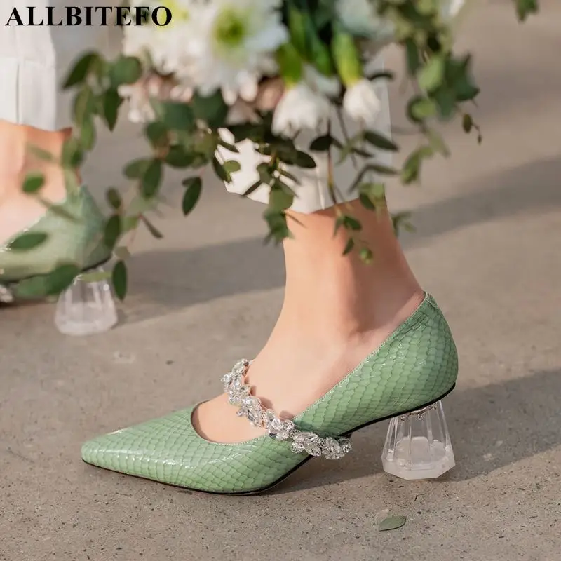 ALLBITEFO rhinestone Transparent heel design real genuine leather high heels fashion sexy party wedding shoes women heels shoes
ALLBITEFO rhinestone Transparent heel design real genuine leather high heels fashion sexy party wedding shoes women heels shoes
