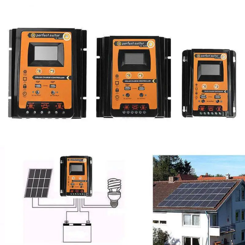 PWM Solar Charge Controller 12V 24V 30A 50A 70A Solar Controller Solar Panel Battery Regulator Dual USB 5V LCD Display
PWM Solar Charge Controller 12V 24V 30A 50A 70A Solar Controller Solar Panel Battery Regulator Dual USB 5V LCD Display
