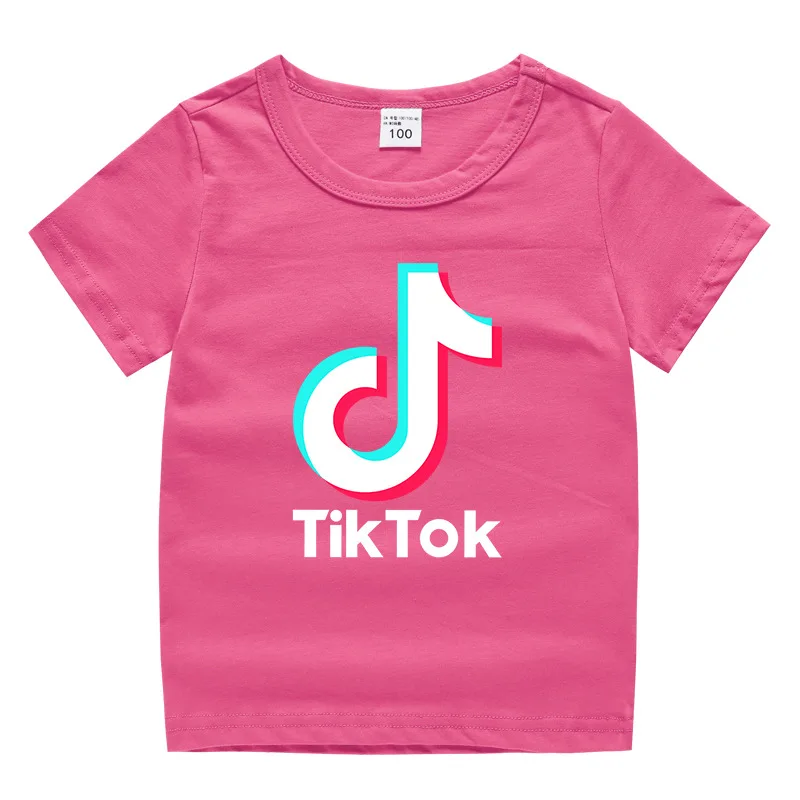 TikTok/Хлопковые футболки с короткими рукавами для девочек детская одежда на день