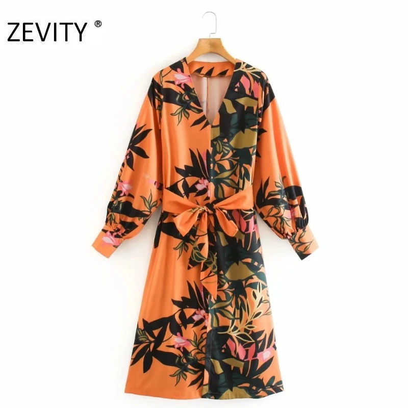 ZEVITY women v neck tropical flower print bow tied sashes dress female lantern sleeve casual kimono vestidos chic dresses DS4436
ZEVITY women v neck tropical flower print bow tied sashes dress female lantern sleeve casual kimono vestidos chic dresses DS4436