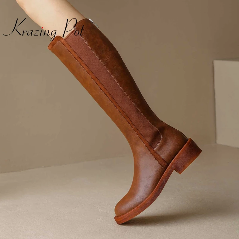 krazing pot cow split leather round toe med heel winter keep warm beauty girls daily wear basic fashion thigh high boots L9f8
krazing pot cow split leather round toe med heel winter keep warm beauty girls daily wear basic fashion thigh high boots L9f8
