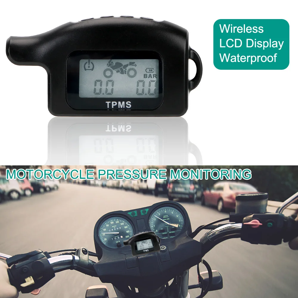 LEEPEE Motorcycle TPMS Tire Pressure Monitoring System with 2 External Sensors Wireless LCD Display Tyre Temperature Alarm
LEEPEE Motorcycle TPMS Tire Pressure Monitoring System with 2 External Sensors Wireless LCD Display Tyre Temperature Alarm