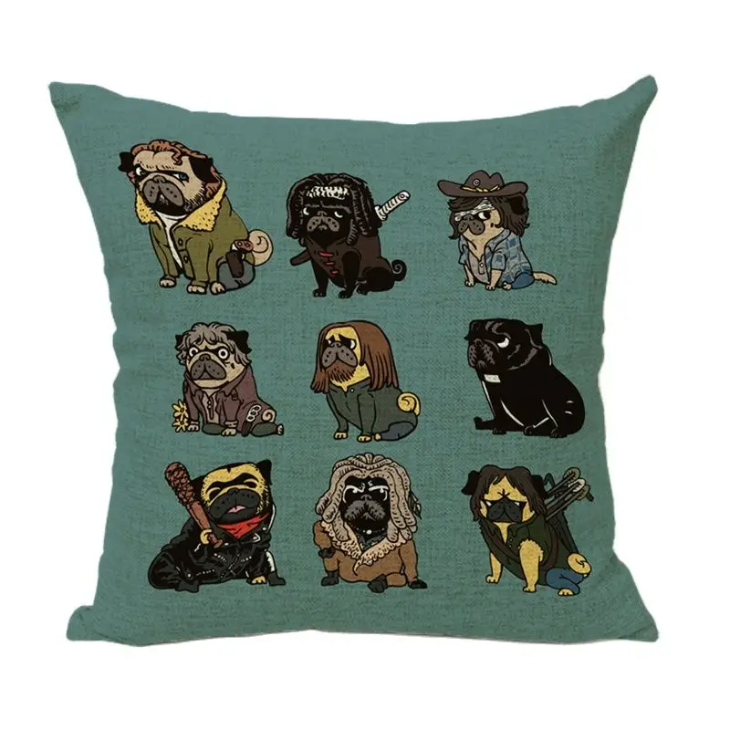 Lovely French Bulldog Ocean Series Cat Donuts Food British London Flag Cushion Cover Rustic Bow And Arrow Set Home Car Seat Deco | Дом и сад