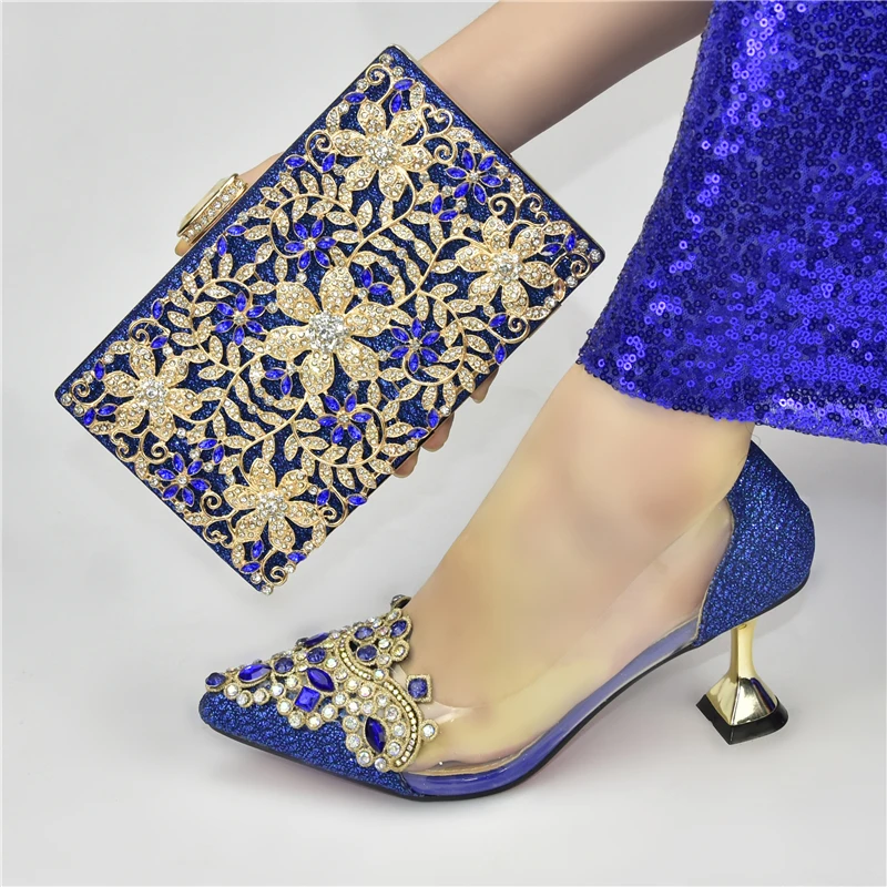 Nigerian Fashion Italian Design Party Ladies Shoes and Bag Set With Special Butterfli-Kont Style Decoration in Royal Blue Color
Nigerian Fashion Italian Design Party Ladies Shoes and Bag Set With Special Butterfli-Kont Style Decoration in Royal Blue Color