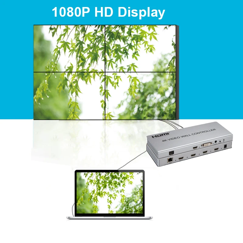 Настенный видеоконтроллер 4K 2x2 1x3 1x2 1x4 4x1 3x1 2x1 DVI HDMI процессор для сшивания большого
