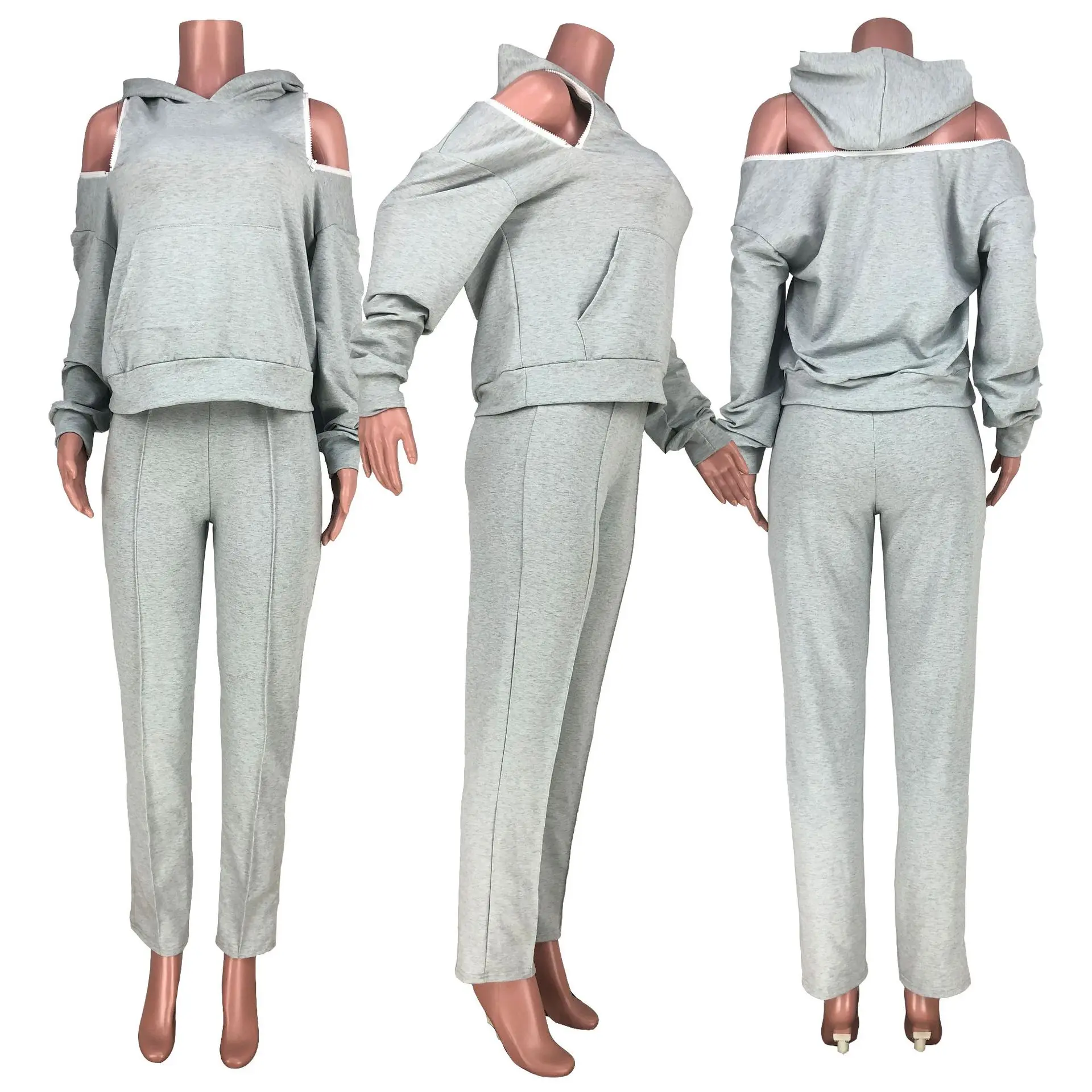Off Shoulder Zipper Splicing Hooded Sweatshirts Pants Suit Active Wear Tracksuit Two Piece Set Fitness Outfits
Off Shoulder Zipper Splicing Hooded Sweatshirts Pants Suit Active Wear Tracksuit Two Piece Set Fitness Outfits