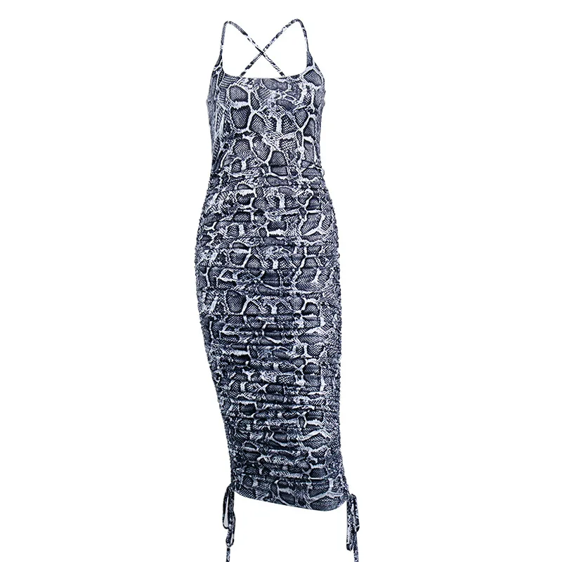 FAKUNTN Summer Sexy Snake Print Dress Women 2021 Club Party Sleeveless Backless Drawstring Spaghetti Strap Bodycon Dress Vestido
FAKUNTN Summer Sexy Snake Print Dress Women 2021 Club Party Sleeveless Backless Drawstring Spaghetti Strap Bodycon Dress Vestido