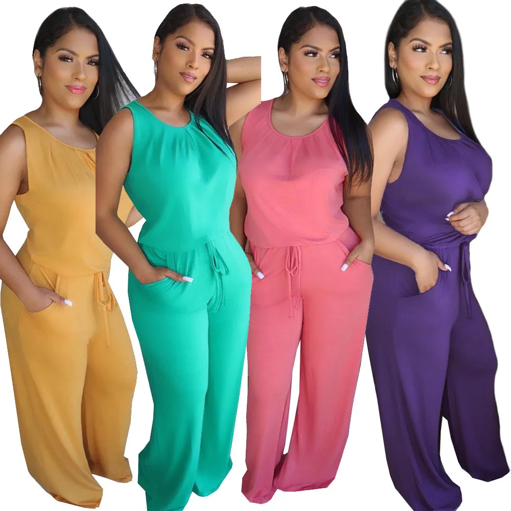 2020 fashion simple style casual women solid color straight long jumpsuit summer office lady pocket romper 4 color
2020 fashion simple style casual women solid color straight long jumpsuit summer office lady pocket romper 4 color