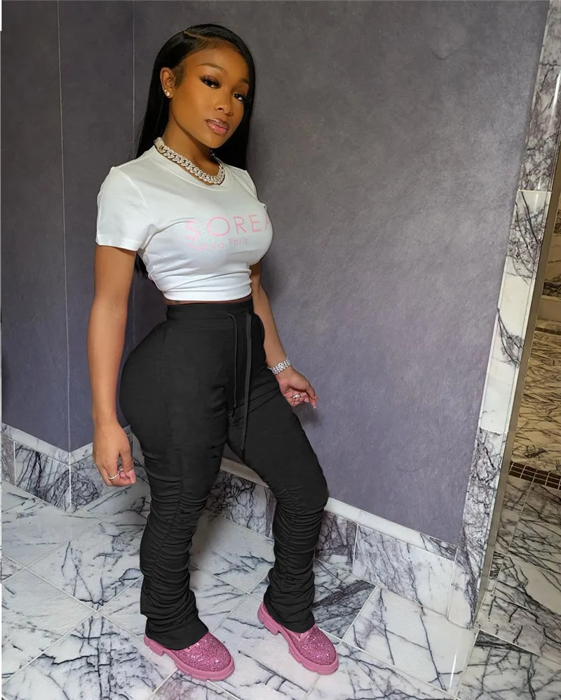 Fashion Flare Pants Women Ladies Stacked Joggers Pleated High Waist Trousers Split Bell Bottom Pants Female 2020 New
Fashion Flare Pants Women Ladies Stacked Joggers Pleated High Waist Trousers Split Bell Bottom Pants Female 2020 New