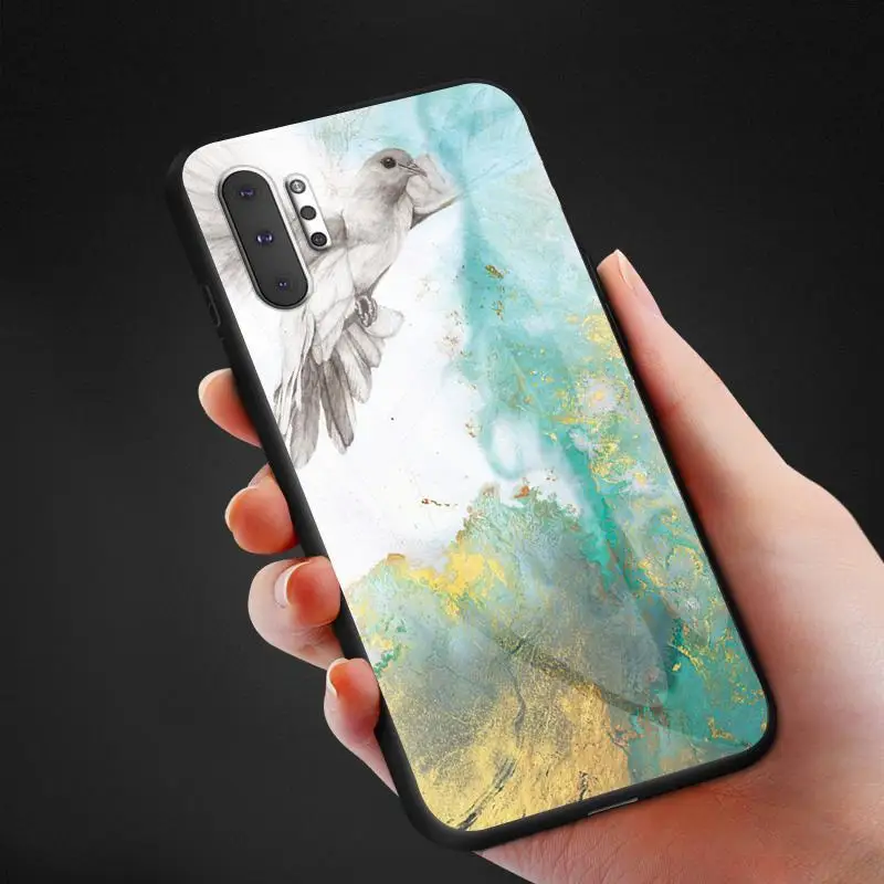 Мрамор закаленное Стекло чехол для samsung Galaxy Note 10 Pro A90 A80 A70 A60 A50 A40 A30 A20 A10 A20E A10E M20 M10 S10