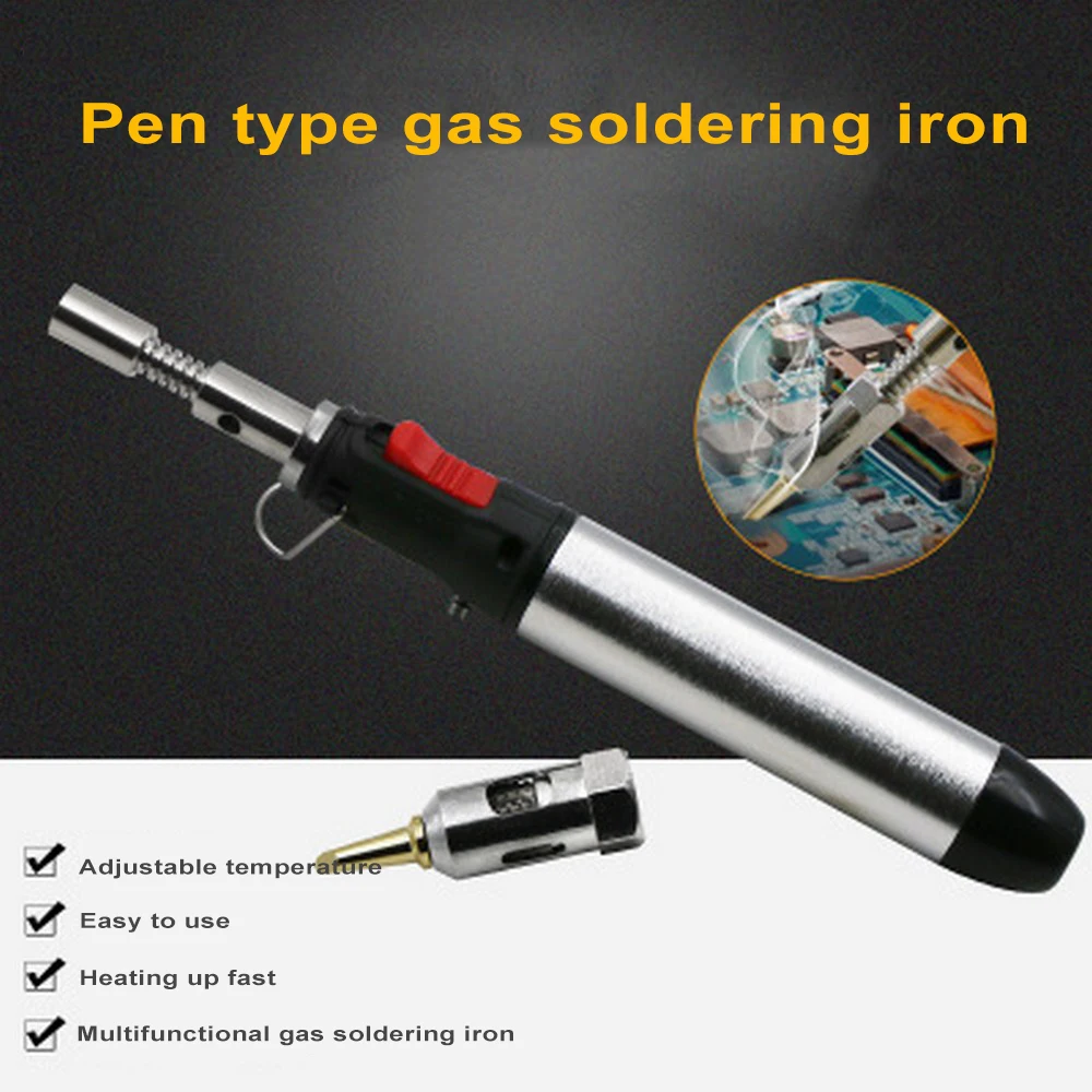 Portable Cordless Solder Iron Gas Soldering Iron Flame Butane Gas Blow Torch Solder Iron Tool Adjustable Welding Torches Tool
Portable Cordless Solder Iron Gas Soldering Iron Flame Butane Gas Blow Torch Solder Iron Tool Adjustable Welding Torches Tool