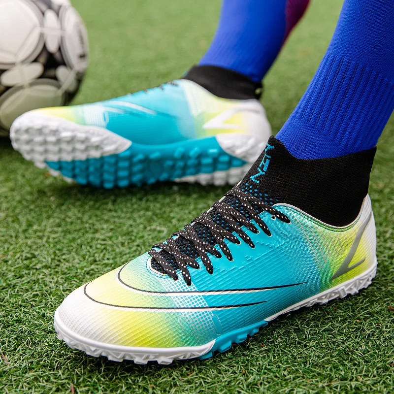 Men Professional Outdoor Soccer Shoes Turf High Ankle Kids Children Cleats Football Boots Training Sport Shoes Sneakers
Men Professional Outdoor Soccer Shoes Turf High Ankle Kids Children Cleats Football Boots Training Sport Shoes Sneakers