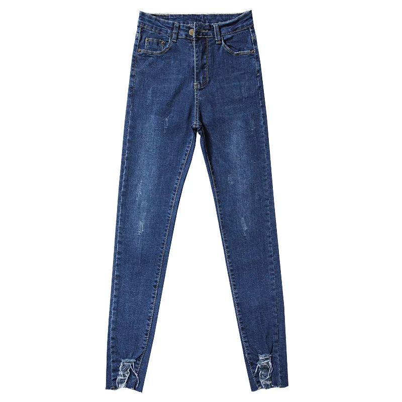 High-waist Elastic Slim Smoky Jeans Women's 2019 Summer Autumn Streetwear Hole Frayed Washed Ankle Length Skinny Jeans
High-waist Elastic Slim Smoky Jeans Women's 2019 Summer Autumn Streetwear Hole Frayed Washed Ankle Length Skinny Jeans