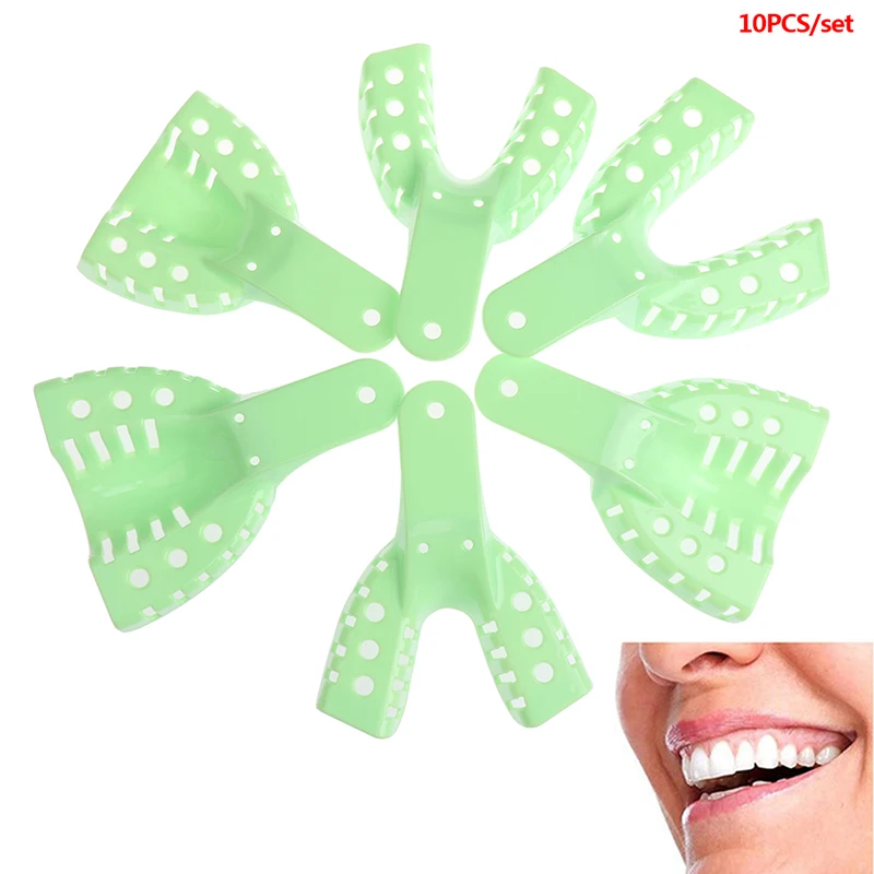 10Pcs/set Dental Plastic Steel Impression Tray Impression Metal Mesh Plastic Metal Materials Dental Impression Trays 
10Pcs/set Dental Plastic Steel Impression Tray Impression Metal Mesh Plastic Metal Materials Dental Impression Trays