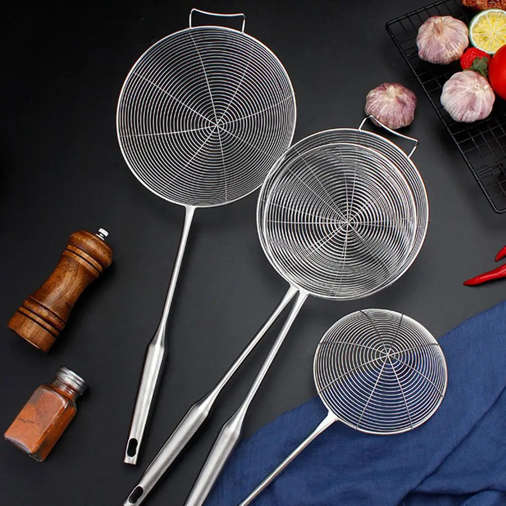 Stainless Steel Spider Strainer Skimmer Ladle Heat-resistant Kitchen Utensil For Cooking Frying Fries Fish Utensil 16#/20#
Stainless Steel Spider Strainer Skimmer Ladle Heat-resistant Kitchen Utensil For Cooking Frying Fries Fish Utensil 16#/20#