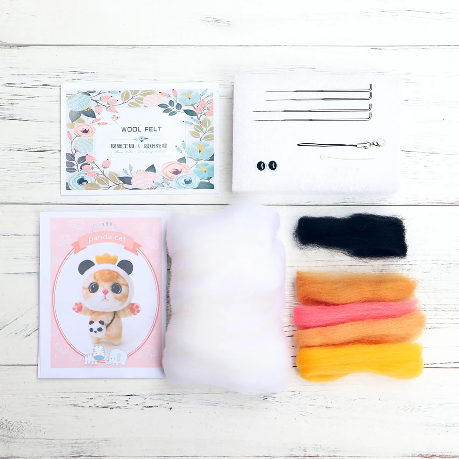Non-Finished Felt Kit Cat Panda Rabbit Cute Animal Wool Needle Felting Handmade DIY Doll Toy For Kids Brooch Material Package
Non-Finished Felt Kit Cat Panda Rabbit Cute Animal Wool Needle Felting Handmade DIY Doll Toy For Kids Brooch Material Package