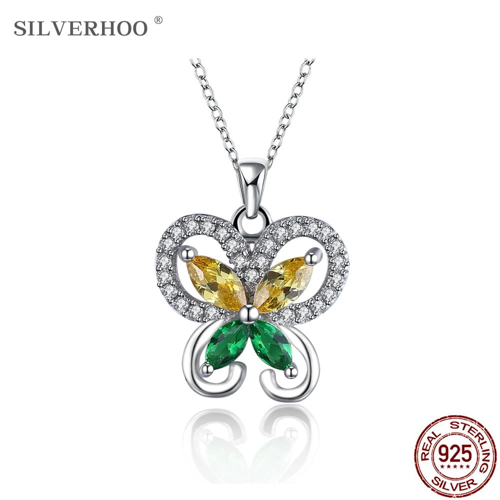 SILVERHOO Cute Butterfly Pendant Necklaces For Women 925 Sterling Silver Jewelry Trendy Cubic Zirconia Necklace Luxury Gift
SILVERHOO Cute Butterfly Pendant Necklaces For Women 925 Sterling Silver Jewelry Trendy Cubic Zirconia Necklace Luxury Gift