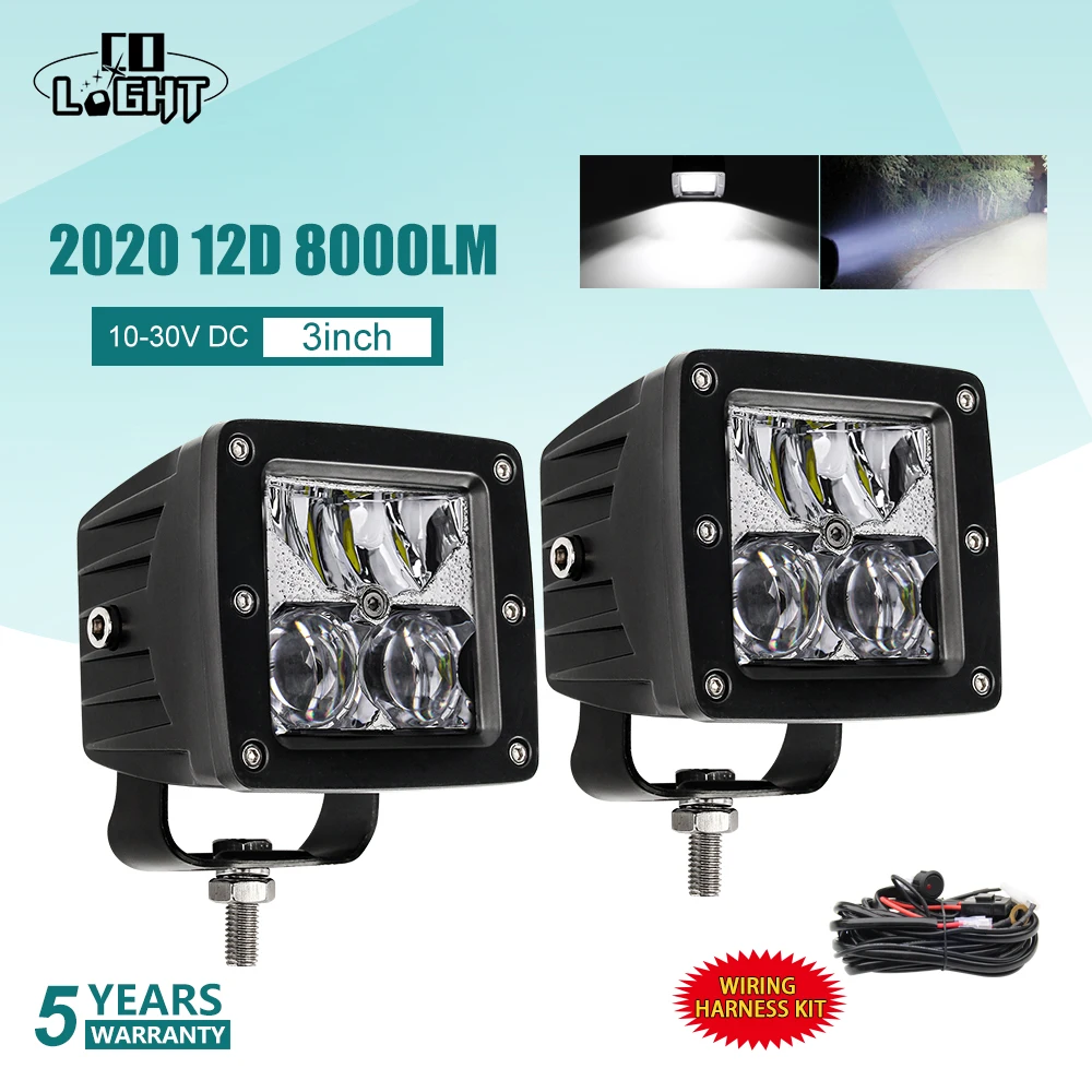 CO LIGHT 2020 New 12D Car LED Bar 3" Led Work Light 8000LM Offroad Spot Flood Beam 12V 24V DRL 4x4 for Tractor Truck ATV SUV UAZ
CO LIGHT 2020 New 12D Car LED Bar 3" Led Work Light 8000LM Offroad Spot Flood Beam 12V 24V DRL 4x4 for Tractor Truck ATV SUV UAZ