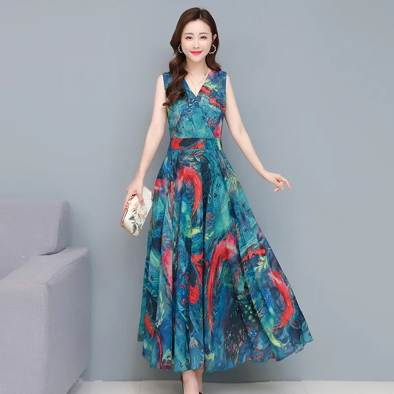Summer 2021 new Korean version temperament noble chiffon retro sleeveless shredded flowers to the waist show thin beach dress
Summer 2021 new Korean version temperament noble chiffon retro sleeveless shredded flowers to the waist show thin beach dress