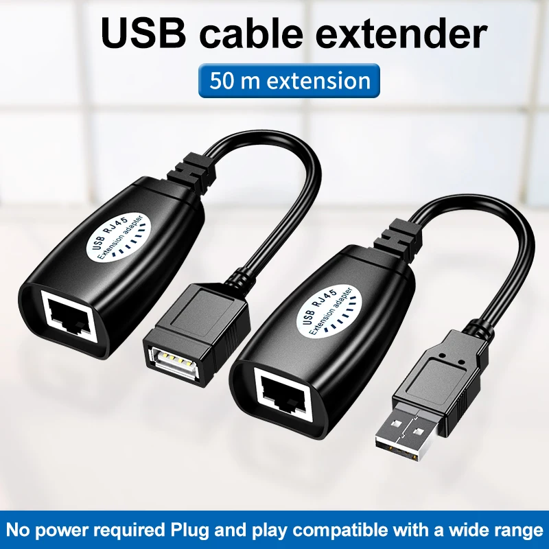 

Cabo De Extensao USB Para RJ45, Extensor Ethernet USB RJ45, CAT5E /6, Adaptador LAN Sobre Repetidor Conjunto DE