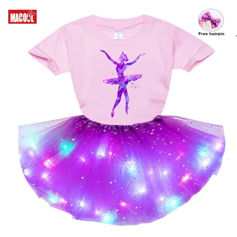 Girls Luminous Skirt Set 2021 Summer T Shirt Kids Dress Clothes T-shirt+Skirt+Hairpin 3Pcs Suit Ballet Dress Birthday Present 
Girls Luminous Skirt Set 2021 Summer T Shirt Kids Dress Clothes T-shirt+Skirt+Hairpin 3Pcs Suit Ballet Dress Birthday Present
