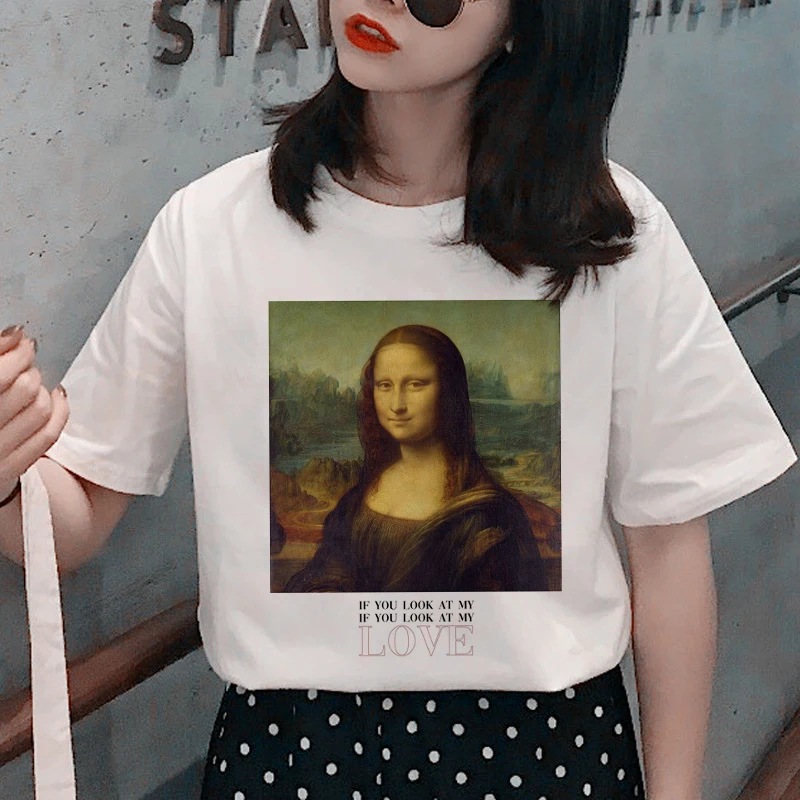 Aesthetic Harajuku Tshirt Funny Ulzzang 90s Grunge Vintage Women T Shirt Mona Lisa Van Gogh Cute Female T-shirt Korean Clothes 
Aesthetic Harajuku Tshirt Funny Ulzzang 90s Grunge Vintage Women T Shirt Mona Lisa Van Gogh Cute Female T-shirt Korean Clothes