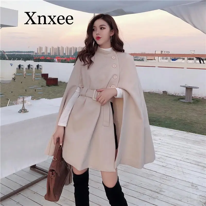Women Fashion Lace-up Cloak Woolen Overcoat Medium-length Loose-Fit Woolen Jacket
Women Fashion Lace-up Cloak Woolen Overcoat Medium-length Loose-Fit Woolen Jacket