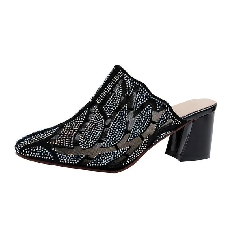 Fashion Crystal Mules 2020 Summer New Women Shoes Woman Slides Cover Pointed Toe Hollow Mesh Square High Heels Slippers Female
Fashion Crystal Mules 2020 Summer New Women Shoes Woman Slides Cover Pointed Toe Hollow Mesh Square High Heels Slippers Female