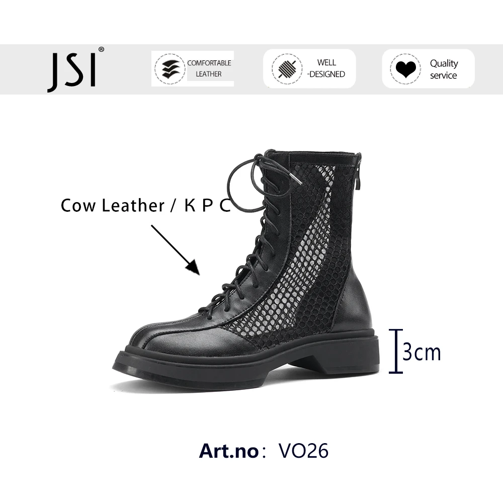 JSI Summer Boots Women Platform Round Toe Genuine Leather Lace-up Square Heel Leisure Breathable Style Shoes 2021 New VO26
JSI Summer Boots Women Platform Round Toe Genuine Leather Lace-up Square Heel Leisure Breathable Style Shoes 2021 New VO26