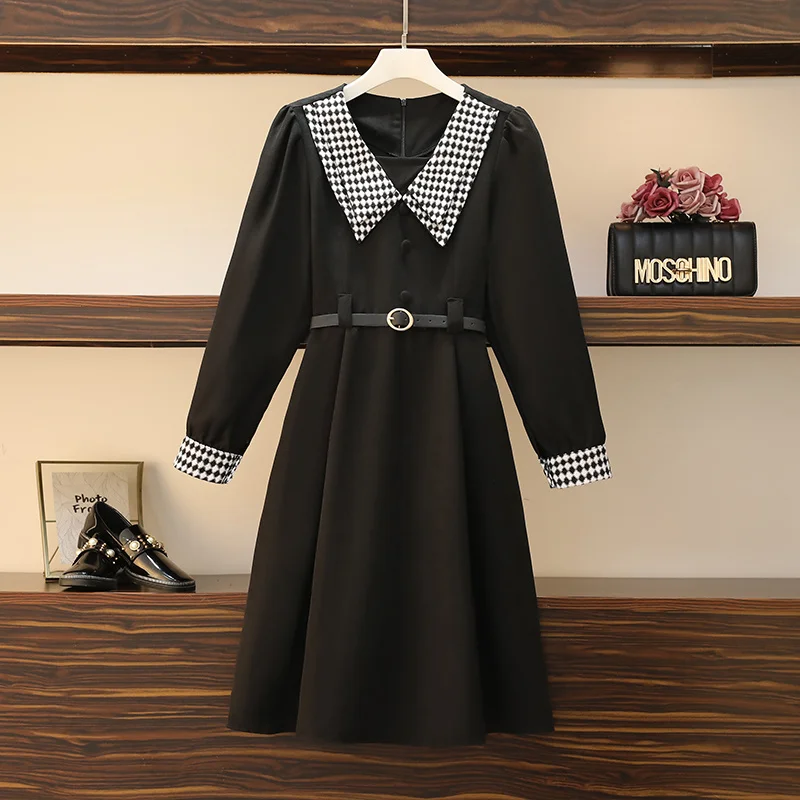 Plus Size Women Fall Long Sleeve Lattice Patchwork Midi Dresses Elegant Design Office Ladies v Collar High Waist A-line Vestidos
Plus Size Women Fall Long Sleeve Lattice Patchwork Midi Dresses Elegant Design Office Ladies v Collar High Waist A-line Vestidos