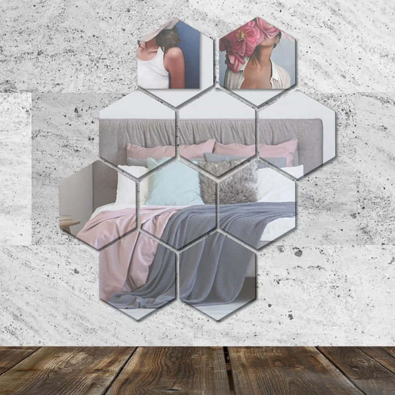 12/24 pcs Nordic Style Acrylic DIY 3D Hexagon Mirror Stickers Wall Stickers Vinyl Home Decor Decoration For living room Toilet 
12/24 pcs Nordic Style Acrylic DIY 3D Hexagon Mirror Stickers Wall Stickers Vinyl Home Decor Decoration For living room Toilet