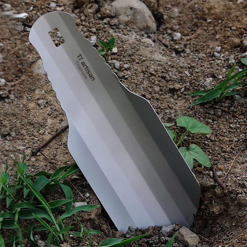 

Pet's Backpacking Hiking Titanium Shovel Camping Hand Trowel Small Potty Shovel Multitool for Digging Gardening Survival