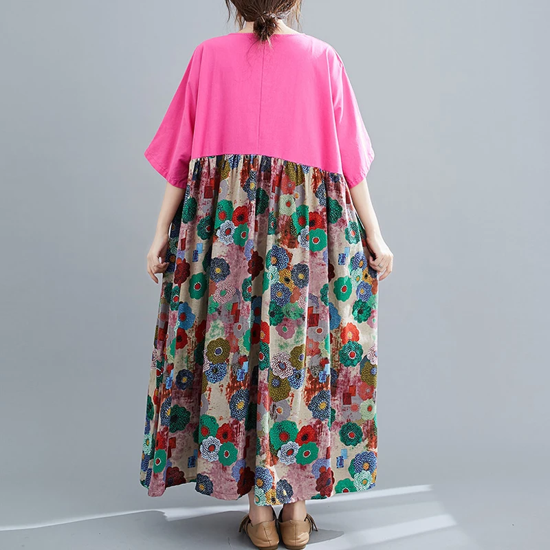 Plus Size Dress Vestidos Sundress Women Patchwork Sundress Oversize Floral Long Dress Linen Loose Big Casual Lady Dress 4XL 5XL
Plus Size Dress Vestidos Sundress Women Patchwork Sundress Oversize Floral Long Dress Linen Loose Big Casual Lady Dress 4XL 5XL