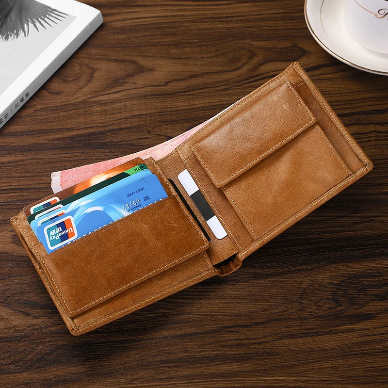 Top Men's Wallet 100% Genuine Leather Short Wallet Male Luxury Brand Vintage Coin Purse men wallet leather card holder purse
Top Men's Wallet 100% Genuine Leather Short Wallet Male Luxury Brand Vintage Coin Purse men wallet leather card holder purse
