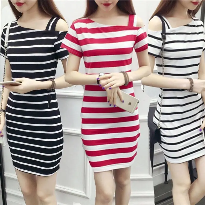 Summer y2k short-sleeved slanted shoulder striped traf dress mid-length bag hip sexy kawaii one-line neck bottoming shirt
Summer y2k short-sleeved slanted shoulder striped traf dress mid-length bag hip sexy kawaii one-line neck bottoming shirt