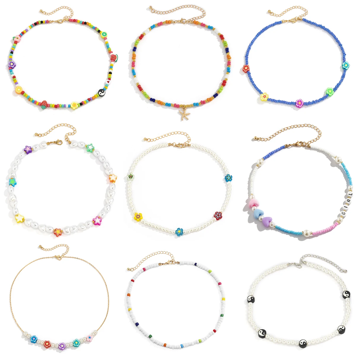 Ingemark Korean Irregular Imitation Pearl Choker Necklace For Women Cute Sweet Girls Multicolor Flower Beads Necklace Jewelry
Ingemark Korean Irregular Imitation Pearl Choker Necklace For Women Cute Sweet Girls Multicolor Flower Beads Necklace Jewelry