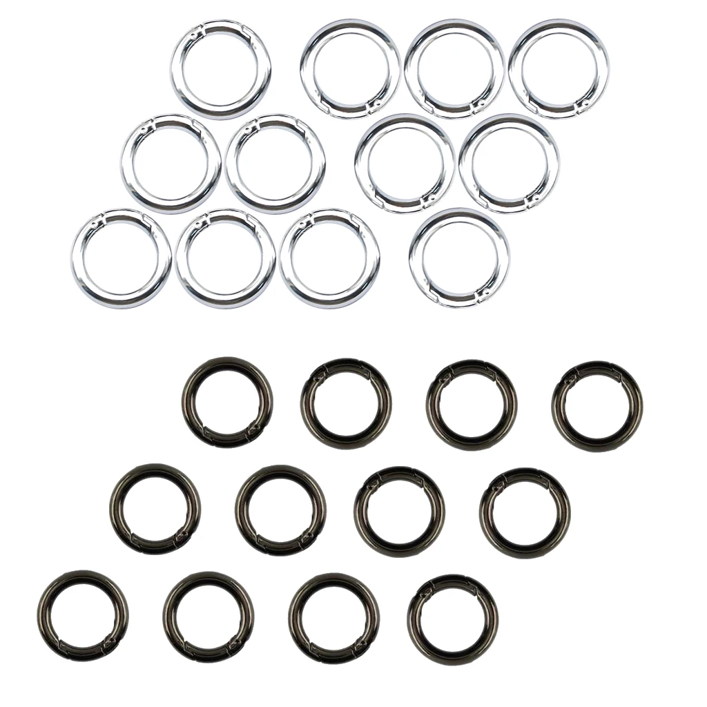 Set of 24 pcs Round Bag Alloy Spring Loaded Clasp Keyring Buckle Black / Silver
Set of 24 pcs Round Bag Alloy Spring Loaded Clasp Keyring Buckle Black / Silver