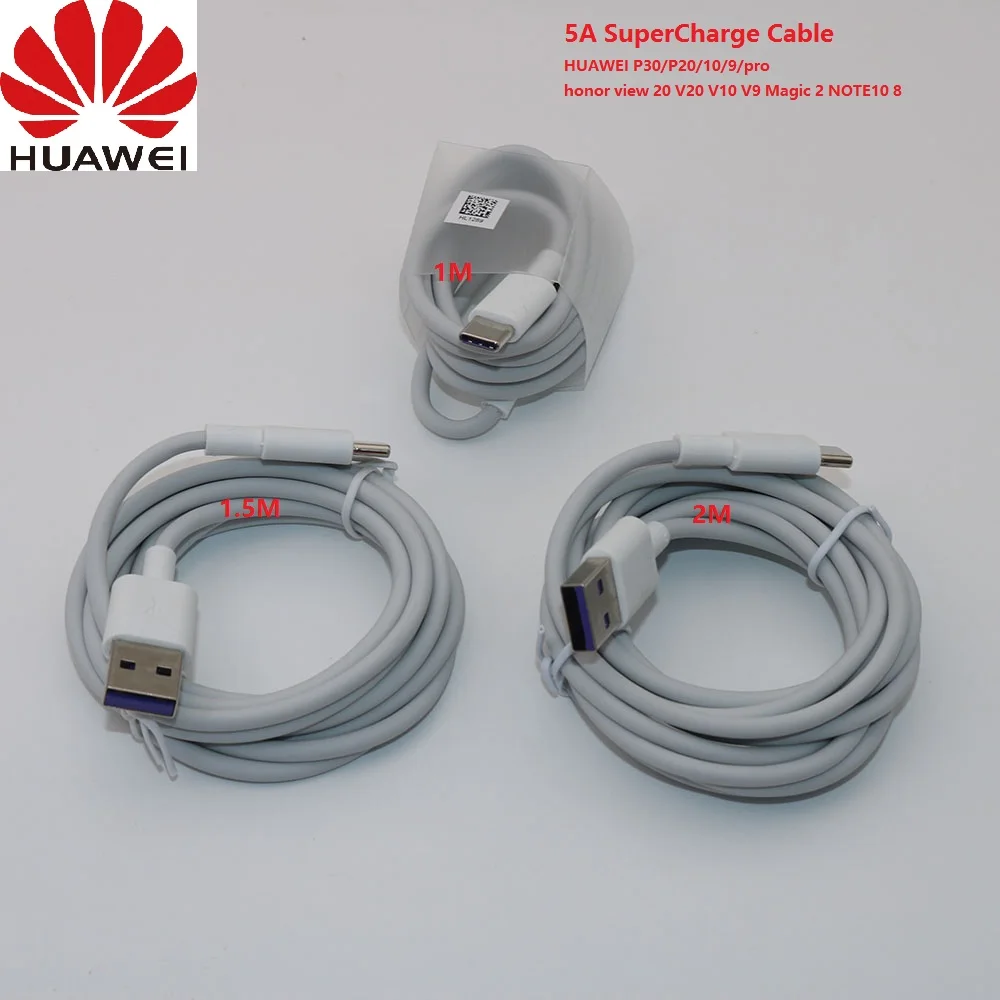 Оригинальный зарядный кабель Huawei 5A Тип C для huawei P30/P20/10/9/pro зарядки honor view 20 V20 V10 V9