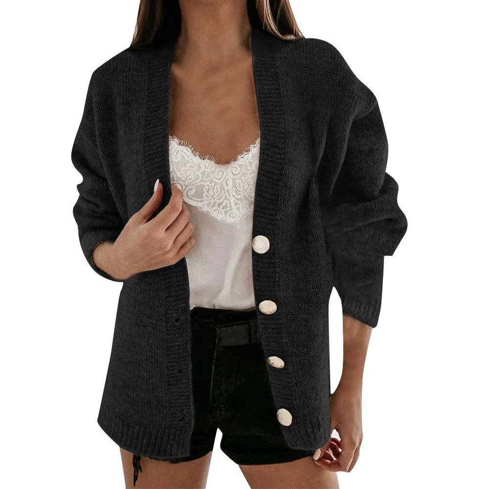 Donsignet Women's Sweater New Fashion Loose V-neck Cardigan Solid Color Button Sweater Cardigan Office Lady Cardigan Women
Donsignet Women's Sweater New Fashion Loose V-neck Cardigan Solid Color Button Sweater Cardigan Office Lady Cardigan Women