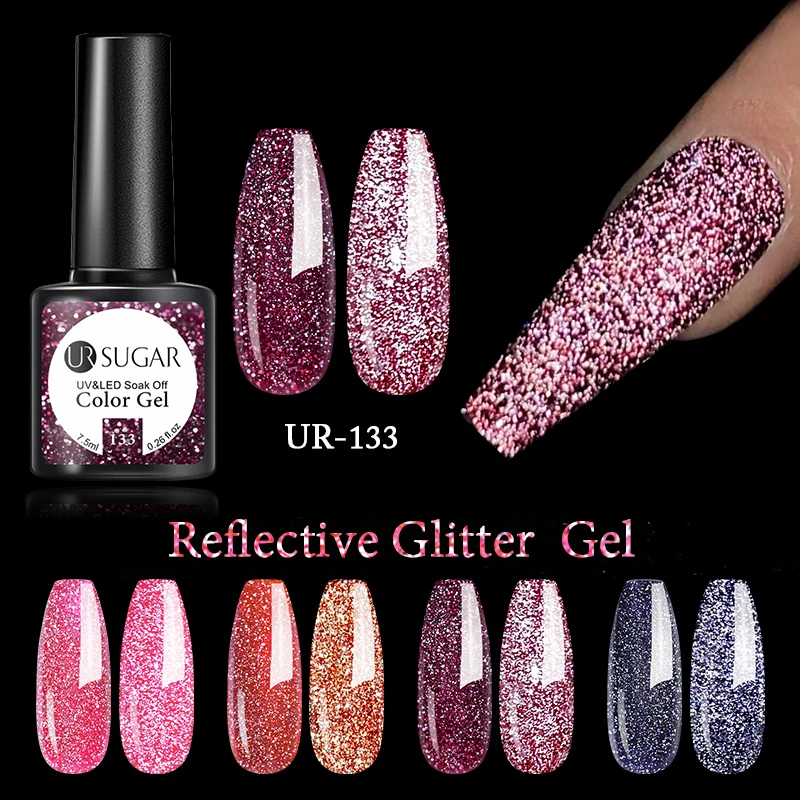 UR SUGAR 7.5ml Disco Reflective Gel Nail Polish Silver Laser colorful Soak Off Auroras UV LED Nail Gel DIY Nail Art Decoration
UR SUGAR 7.5ml Disco Reflective Gel Nail Polish Silver Laser colorful Soak Off Auroras UV LED Nail Gel DIY Nail Art Decoration
