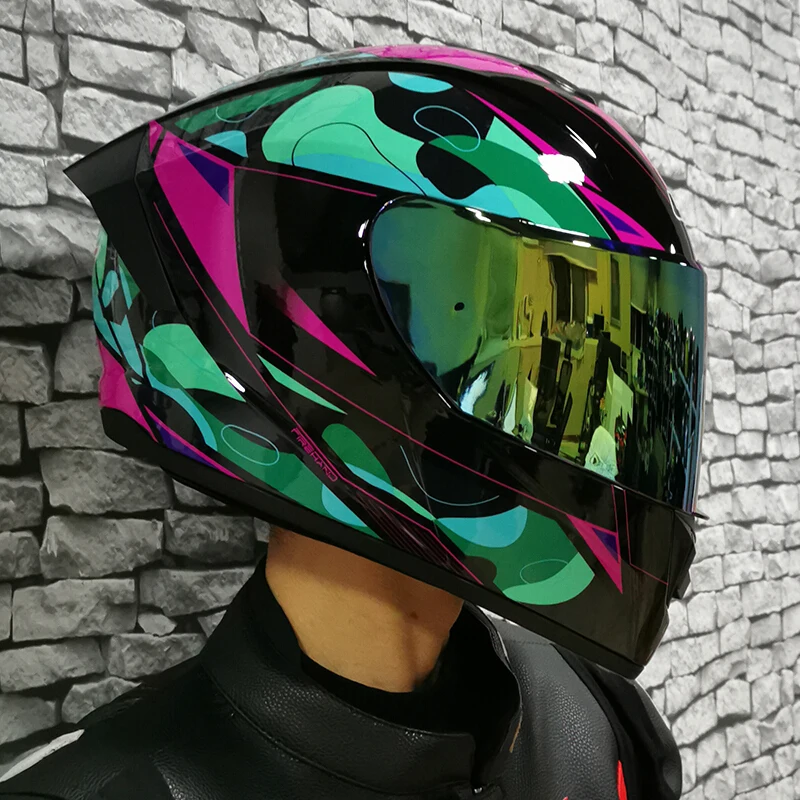 

Мотоциклетный шлем на все лицо, двойной щит со съемной моющейся внутренней подкладкой, гоночный мотоциклетный шлем