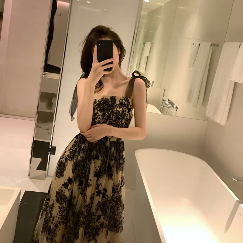 Summer Sundresses Sweet Elegant Aesthetic Dress Sequins Embroidery Black Party Birthday Fairy Dresses Tie Strap Vestidos Midi Za
Summer Sundresses Sweet Elegant Aesthetic Dress Sequins Embroidery Black Party Birthday Fairy Dresses Tie Strap Vestidos Midi Za