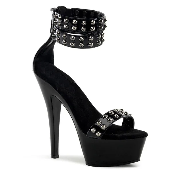 Nightclub fun thin high heeled sandals Hentian high heeled shoes 15cm large bag heel rivet fun women's shoes
Nightclub fun thin high heeled sandals Hentian high heeled shoes 15cm large bag heel rivet fun women's shoes