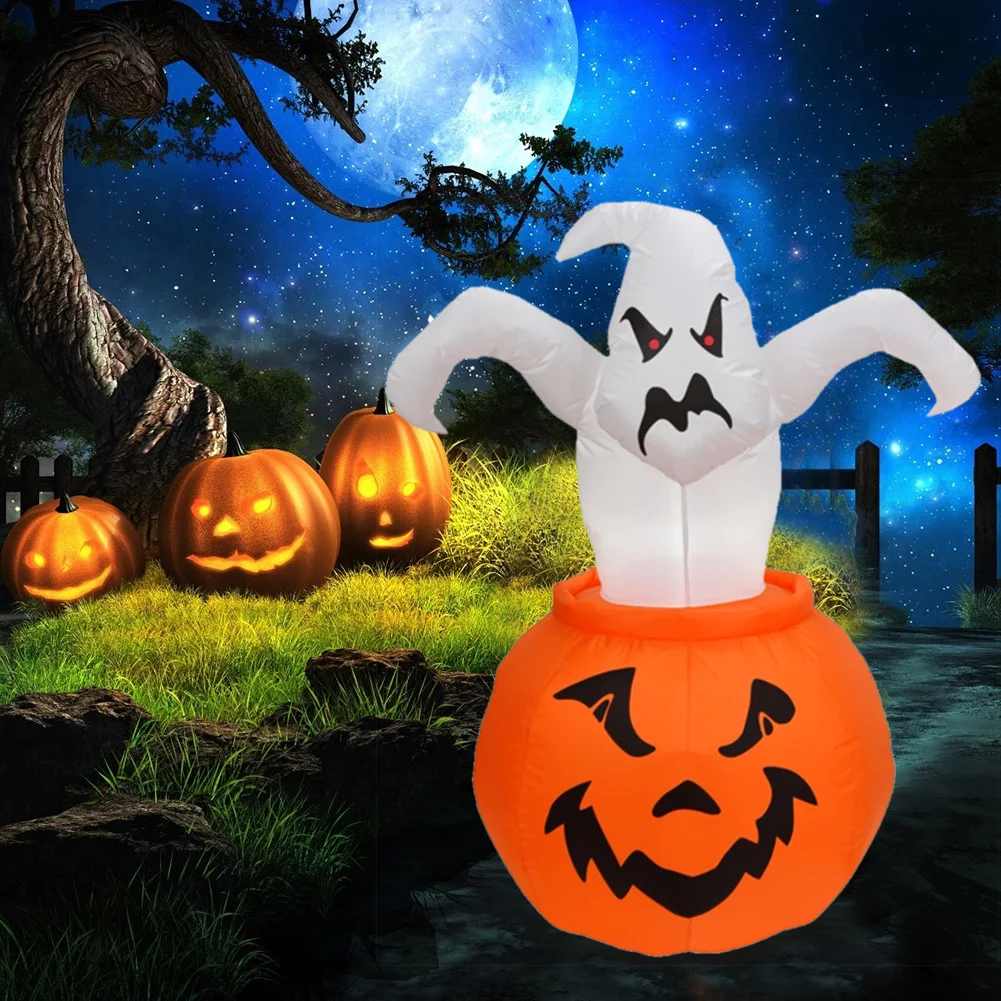 1.8m Halloween Inflatable Model Ghost Pumpkin Pattern with LED Light for Courtyard Lawn Festival Party Decoration Terror Props
1.8m Halloween Inflatable Model Ghost Pumpkin Pattern with LED Light for Courtyard Lawn Festival Party Decoration Terror Props