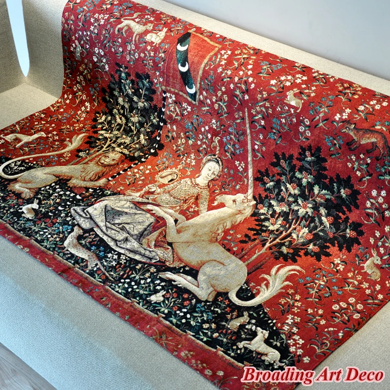 SIGHT - THE LADY & THE UNICORN MEDIEVAL TAPESTRY WALL HANGING JACQUARD WEAVE GOBELIN HOME ART DECORATION COTTON 100% 139*103CM
SIGHT - THE LADY & THE UNICORN MEDIEVAL TAPESTRY WALL HANGING JACQUARD WEAVE GOBELIN HOME ART DECORATION COTTON 100% 139*103CM