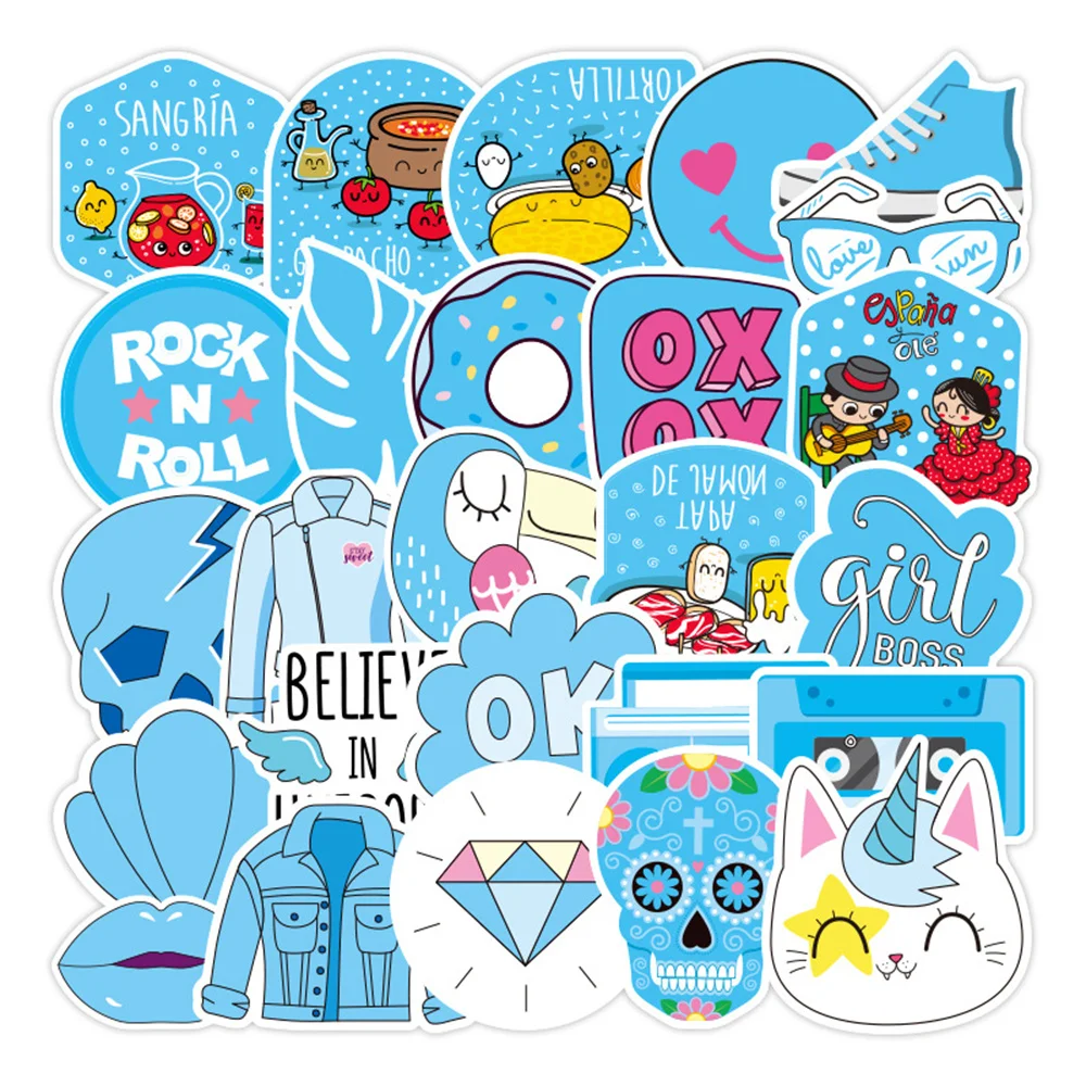 10/30/50PCS Blue Small Fresh Graffiti Suitcase Laptop Water Cup Scrapbook Children Toy Refrigerator Decal Sticker Wholesale 
10/30/50PCS Blue Small Fresh Graffiti Suitcase Laptop Water Cup Scrapbook Children Toy Refrigerator Decal Sticker Wholesale