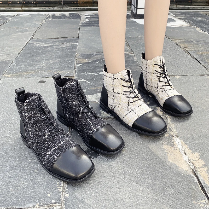 2019 Winter New Women Boots Fashion Plaid Round Toe Flat with Women's Shoes Sexy Autumn Lace Up Ankle Boots Female FootwearB016
2019 Winter New Women Boots Fashion Plaid Round Toe Flat with Women's Shoes Sexy Autumn Lace Up Ankle Boots Female FootwearB016